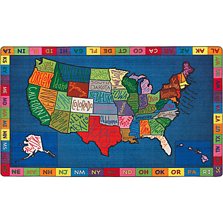 Flagship Carpets My America Doodle Map Rug, 6'H x 8'4"W