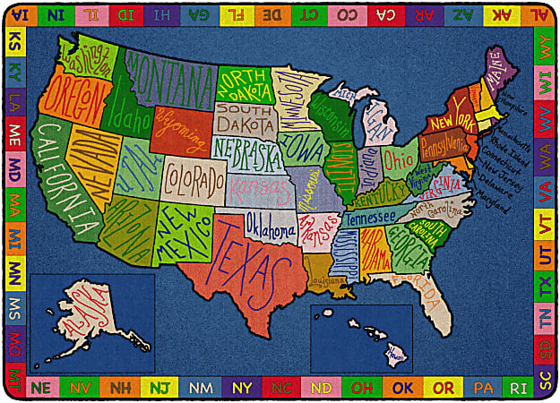 Flagship Carpets My America Doodle Map Rug, 6'H x 8'4"W