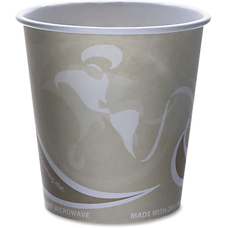 Eco-Products Evolution World PCF Hot Cups, 10 Oz, Tan/White, Pack Of 50