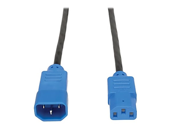 Eaton Tripp Lite Series PDU Power Cord, C13 to C14 - 10A, 250V, 18 AWG, 4 ft. (1.22 m), Blue - Power extension cable - IEC 60320 C14 to power IEC 60320 C13 - AC 100-250 V - 10 A - 4 ft - black, blue