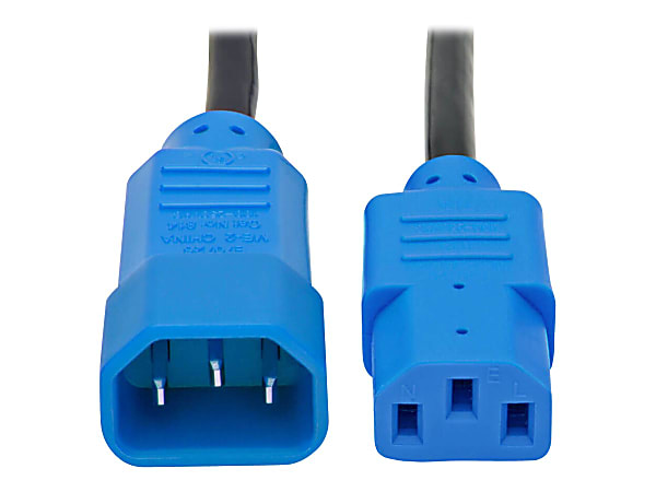 Eaton Tripp Lite Series PDU Power Cord, C13 to C14 - 10A, 250V, 18 AWG, 4 ft. (1.22 m), Blue - Power extension cable - P004004BL