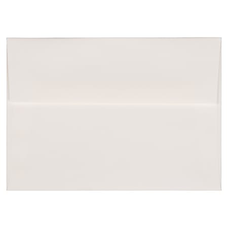 JAM Paper® Booklet Invitation Envelopes, A7, Gummed Seal, Laid Finish, Strathmore Bright White, Pack Of 25