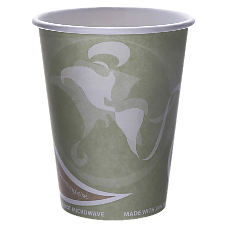 Eco-Products Evolution World PCF Hot Cups, 12 Oz, Sea Green, Pack Of 50