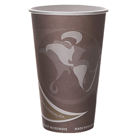 Eco-Products Evolution World PCF Hot Cups, 16 Oz, Purple, Pack Of 50