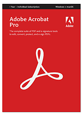 Adobe Acrobat Pro, 12 Month Subscription, Windows®/Mac, Product Key