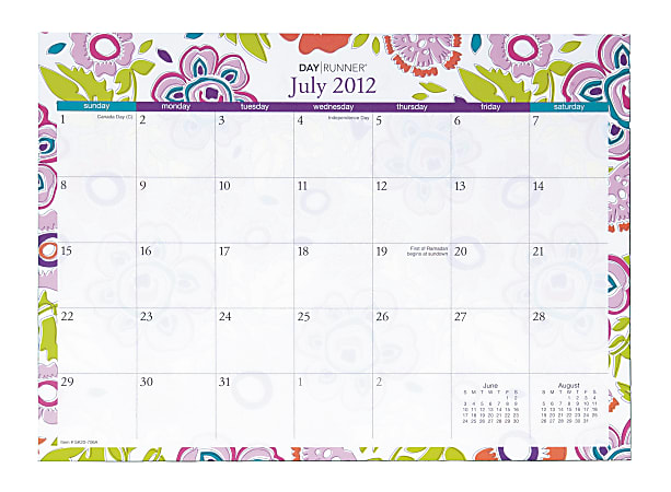 AT-A-GLANCE® Academic Desk Pad Calendar, Compact, 8 1/2" x 11", 60% Recycled, July 2013-June 2014