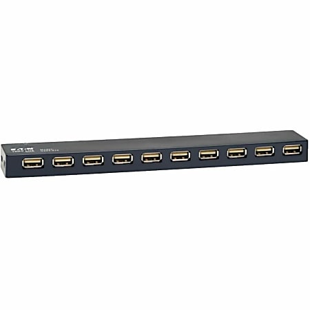 Eaton Tripp Lite Series 10-Port USB 2.0 Hub, Black - USB - External - 10 USB Port(s) - 10 USB 2.0 Port(s)