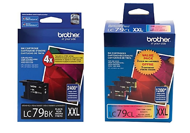 Brother® LC79 Super High-Yield 4-Color Black/Cyan/Magenta/Yellow Ink Cartridges, Pack Of 4 Cartridges, LC79SET-OD