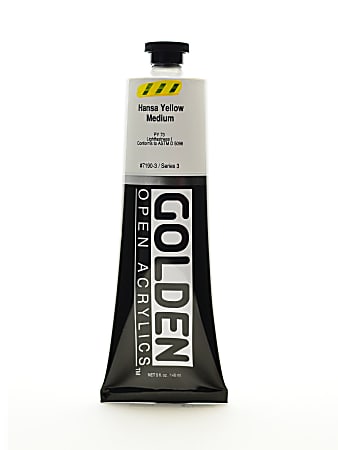 Golden OPEN Acrylic Paint, 5 Oz Tube, Hansa Yellow Medium