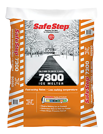 Safe Step 7300 Calcium Chloride Ice Melt, 50 lb, Pallet Of 48