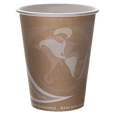 Eco-Products Evolution World PCF Hot Cups, 8 Oz, Peach, Pack Of 50