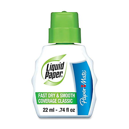 Paper Mate Liquid Paper Fast-dry Correction Fluid - 0.74 fl oz - White - 1 Each