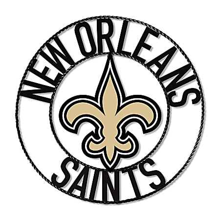 Imperial NFL Wrought Iron Wall Art, 24"H x 24"W x 1/2"D, New Orleans Saints