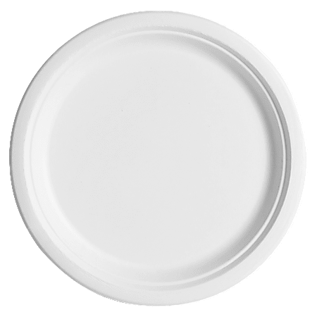 Eco-Products Sugarcane Fiber Plates, 10", White, Pack Of 50