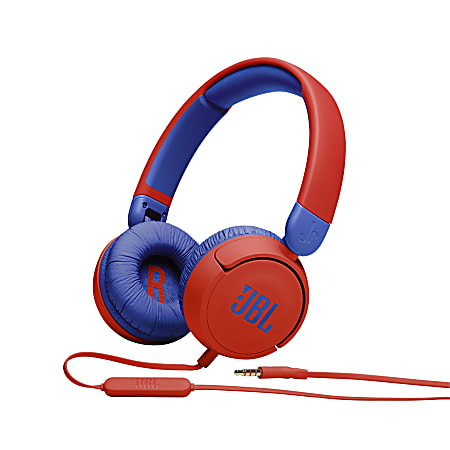 JBL JR310 Kids' On-Ear Wired Lightweight Headphones, Red