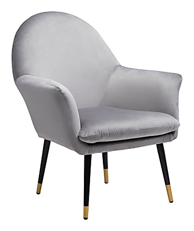 Zuo Modern Alexandria Plywood And Steel Accent Chair, Gray