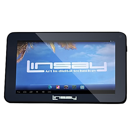LINSAY Quad-Core Dual Cam Tablet, 7" Screen, 1GB Memory, 8GB Storage, Android 4.4 KitKat, Black