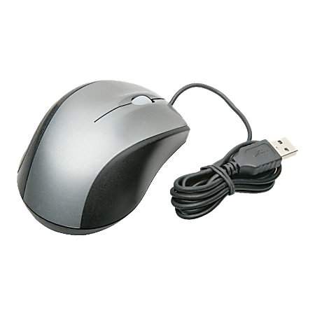SKILCRAFT® Optical Ergonomic Mouse, Black/Silver (AbilityOne 7025-01-618-4138 )