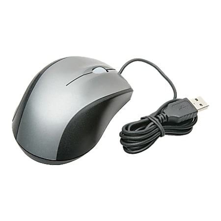 SKILCRAFT® Optical Ergonomic Mouse, Black/Silver (AbilityOne