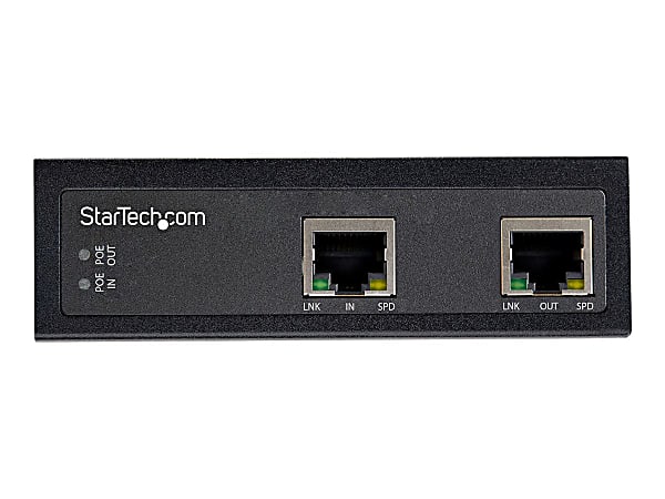 StarTech.com Industrial Single Port Gigabit PoE Extender - 60W 802.3bt PoE /PoE+/ PoE++ - 100m/ 330ft - POEEXT1G60W