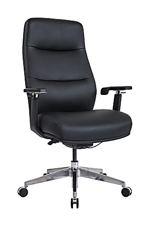 WorkPro® Momentum Ergonomic Vegan Leather High-Back Active Chair, Black/Chrome, BIFMA Compliant