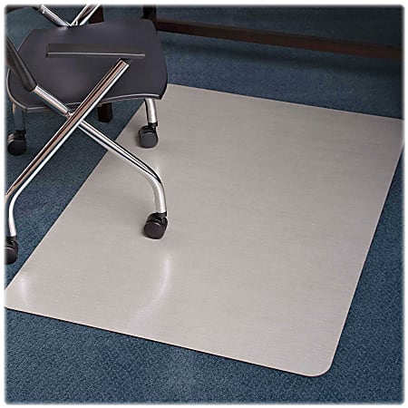ES Robbins Trendsetter Med-pile Silver Chairmat - Carpet, Office - 60" Length x 46" Width - Rectangle - Silver