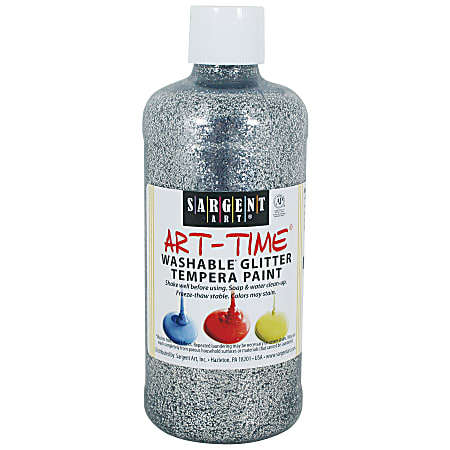 Sargent Art® Washable Glitter Paint, 16 Oz., Silver