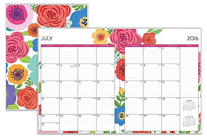 Blue Sky™ Academic Monthly Planner, 8 1/2" x 11", Mahalo, July 2016 to June 2017