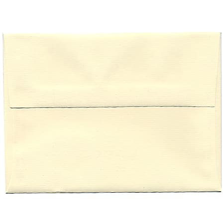 JAM Paper® Booklet Invitation Envelopes, A6, Gummed Seal, Strathmore, Ivory Laid, Pack Of 25