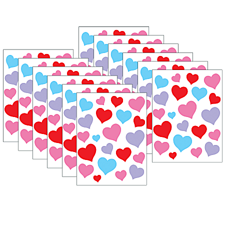 Teacher Created Resources® Stickers, Charming Hearts, 120 Stickers Per Pack, Set Of 12 Packs