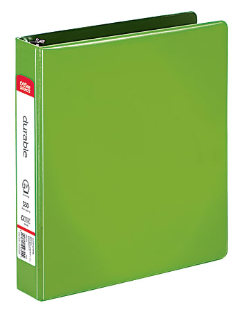 Office Depot® Brand Nonstick 3-Ring Binder, 1 1/2" Round Rings, 64% Recycled, Green
