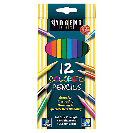 Sargent Art Color Pencils, Assorted Colors, Box Of 12