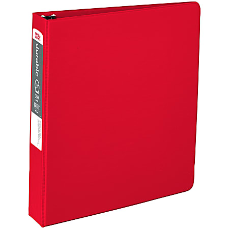 Office Depot® Brand Nonstick 3-Ring Binder, 1 1/2" Round Rings, 49% Recycled, Red