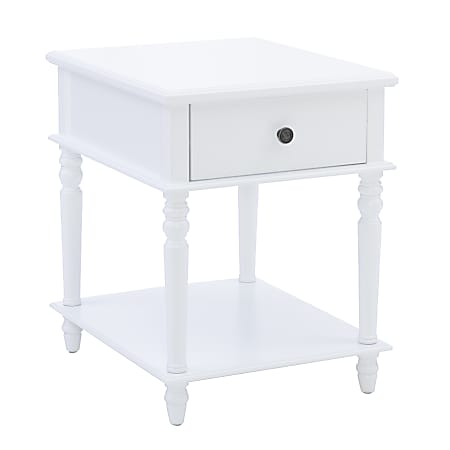 Powell Heaton Side Table, 26"H x 20"W x 24"D, Pure White