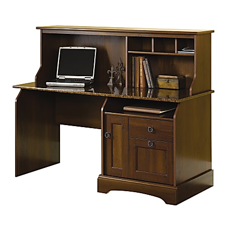 Sauder® Graham Ridge Computer Desk With Hutch, European Oak