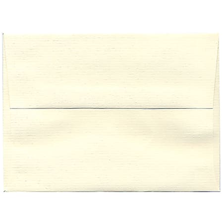 JAM Paper® Booklet Invitation Envelopes, A6, Gummed Seal, Strathmore, Natural White Laid, Pack Of 25