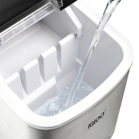Igloo RNAB0B1FXF76C igloo automatic self-cleaning 26-pound ice maker,  countertop size, large or small cubes, led control panel, scoop included, w