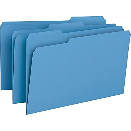 Smead® Color File Folders, Legal Size, 1/3 Cut, Blue, Box Of 100