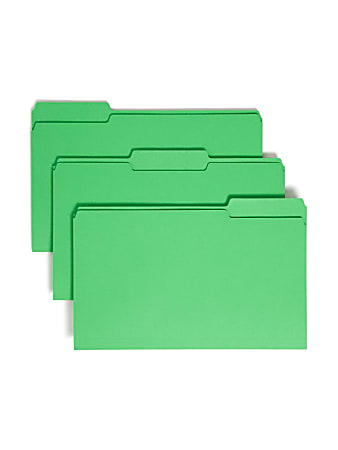 Smead® Color File Folders, Legal Size, 1/3 Cut, Green, Box Of 100