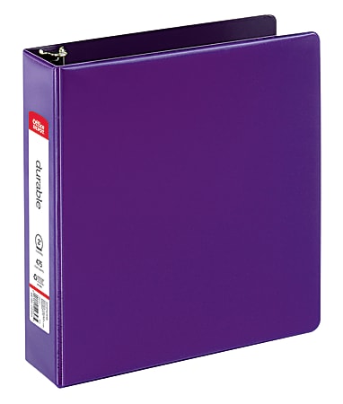 Office Depot® Brand Nonstick 3-Ring Binder, 2" Round Rings, 64% Recycled, Purple