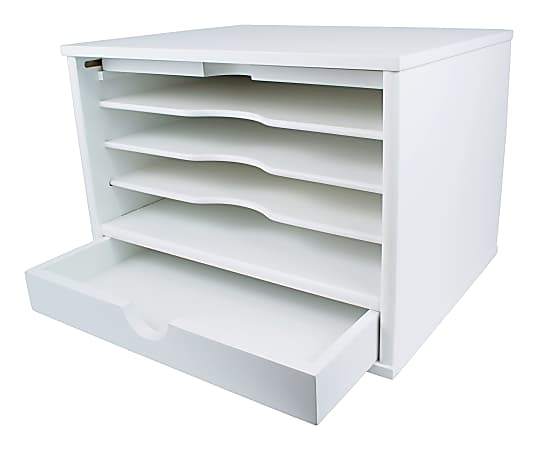 Victor® Desktop Organizer, 9 3/4"H x 14"W x 10 3/4"D, Pure White
