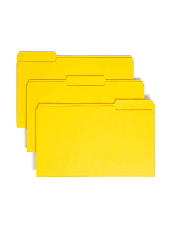 Smead® Color File Folders, Legal Size, 1/3 Cut, Yellow, Box Of 100