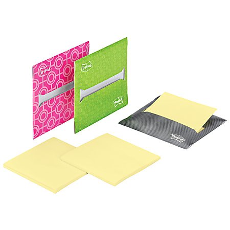 Post-it® Pop-up Note Dispenser, With Refill Pad, 3" x 3", Assorted Colors, Pack Of 3
