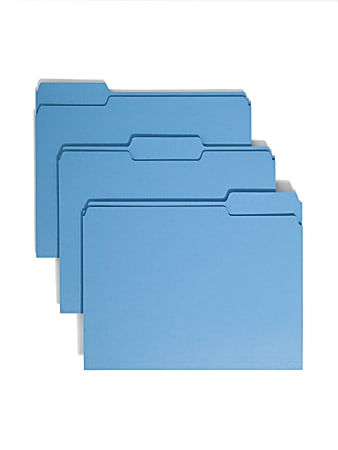 Smead® Color File Folders, Letter Size, 1/3 Cut, Blue, Box Of 100