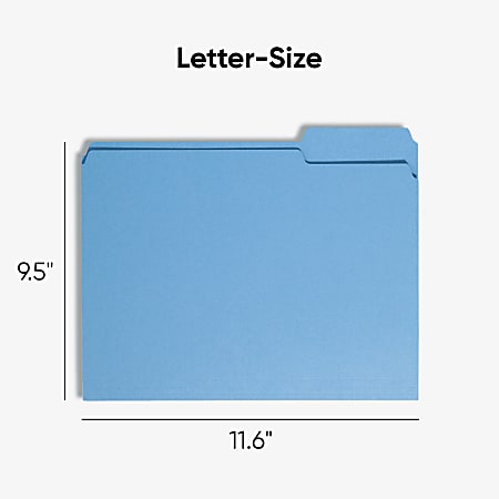 Smead Color File Folders Letter Size 13 Cut Blue Box Of 100 - Office Depot