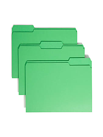 Smead® Color File Folders, Letter Size, 1/3 Cut, Green, Box Of 100
