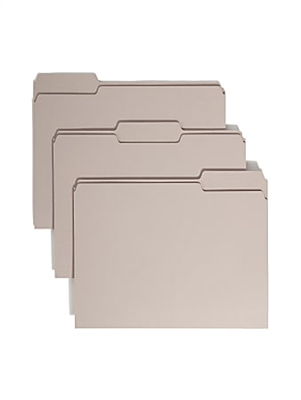 Smead® Color File Folders, Letter Size, 1/3 Cut, Gray, Box Of 100