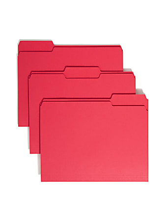 Smead® Color File Folders, Letter Size, 1/3 Cut, Red, Box Of 100 (12743)