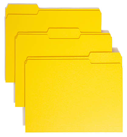 Smead® Color File Folders, Letter Size, 1/3 Cut, Yellow, Box Of 100