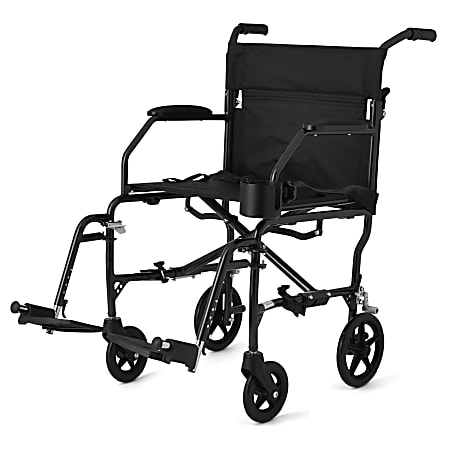 Medline Ultralight Transport Chair, Black